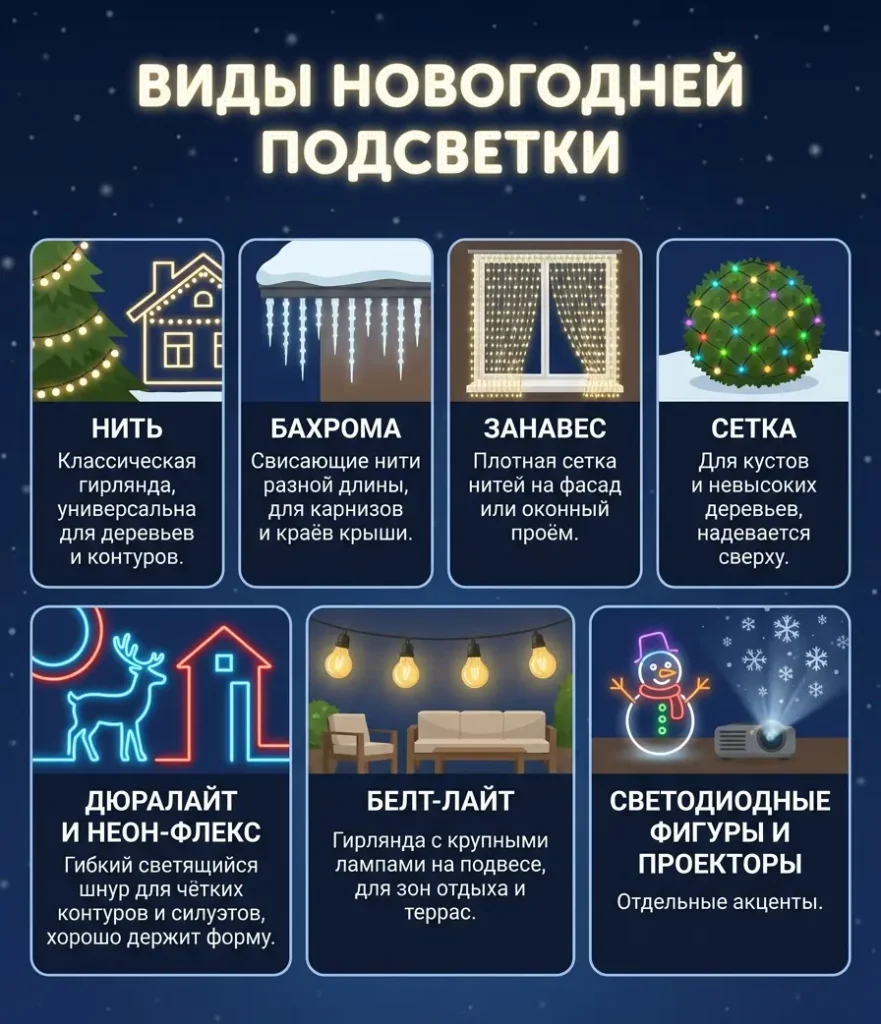 Новогоднее освещение дома — монтаж гирлянд и подсветки фасада, который переживёт зиму – фото №2