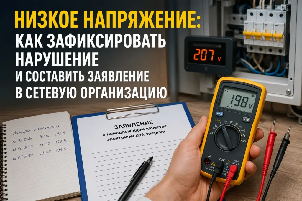 Низкое напряжение: как зафиксировать нарушение и составить заявление в сетевую организацию – фото №2