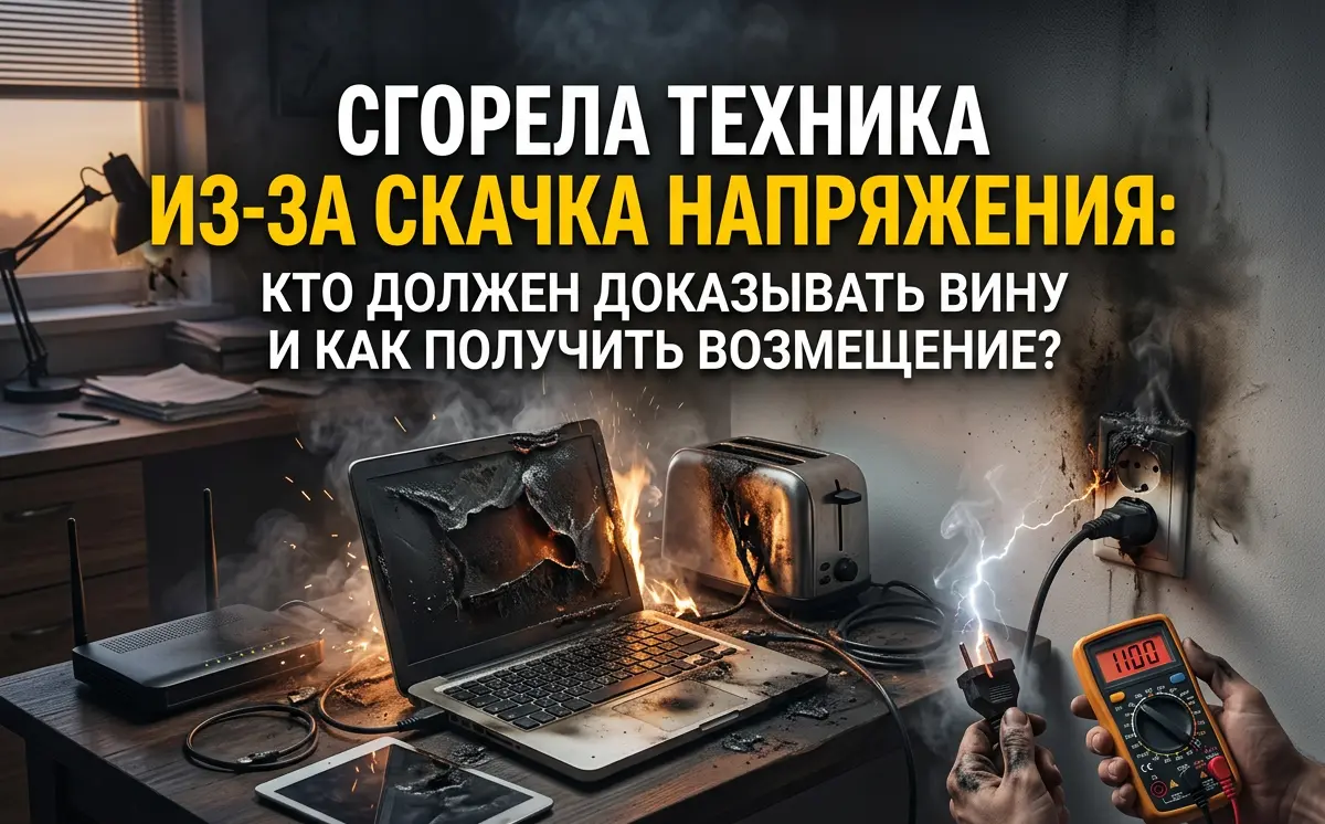 Сгорела техника из-за скачка напряжения: кто должен доказывать вину и как получить возмещение, фото №1 Сгорела техника из-за скачка напряжения: кто должен доказывать вину и как получить возмещение – фото №1